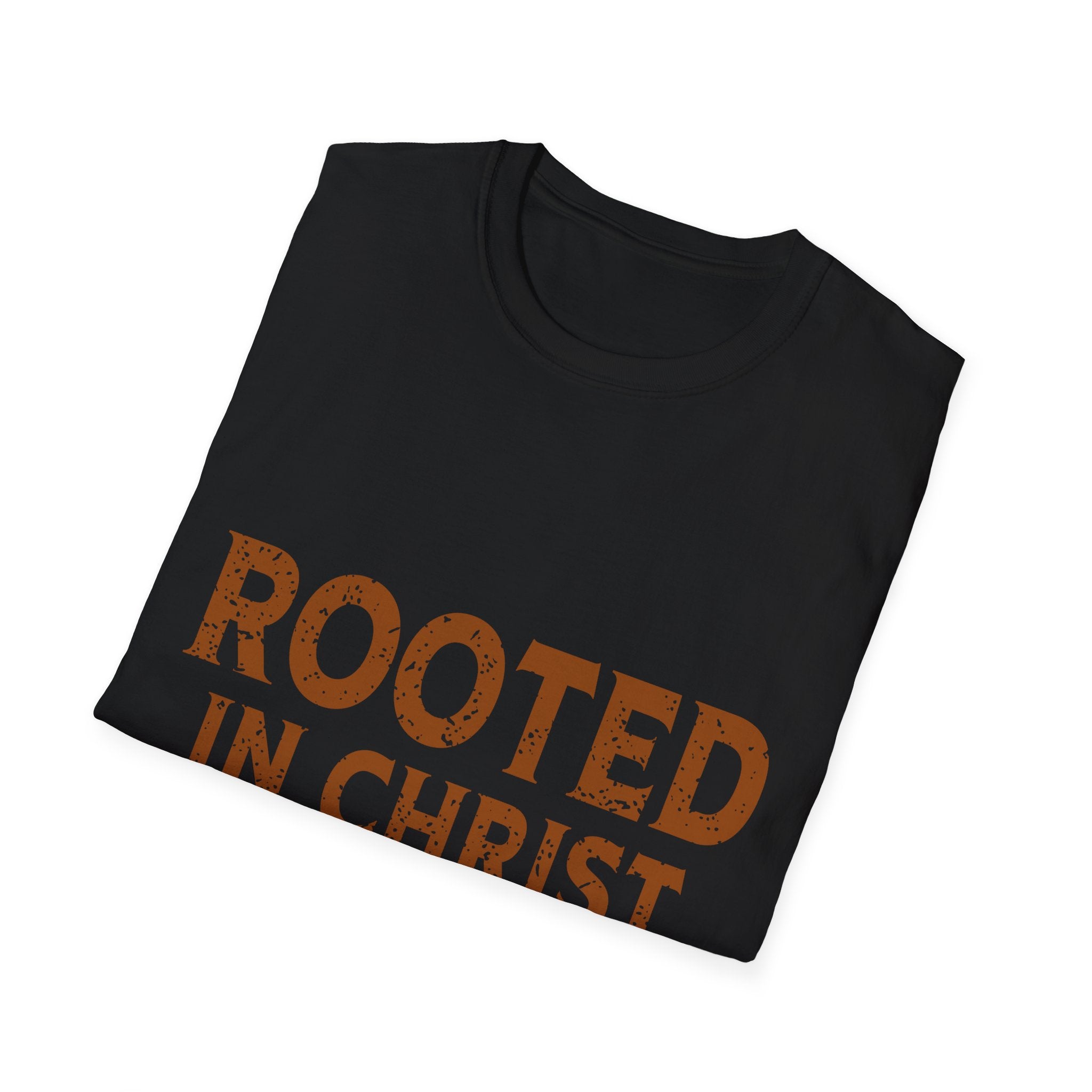 Rooted in Christ T-Shirt — Colossians 2:7 Christian Tee