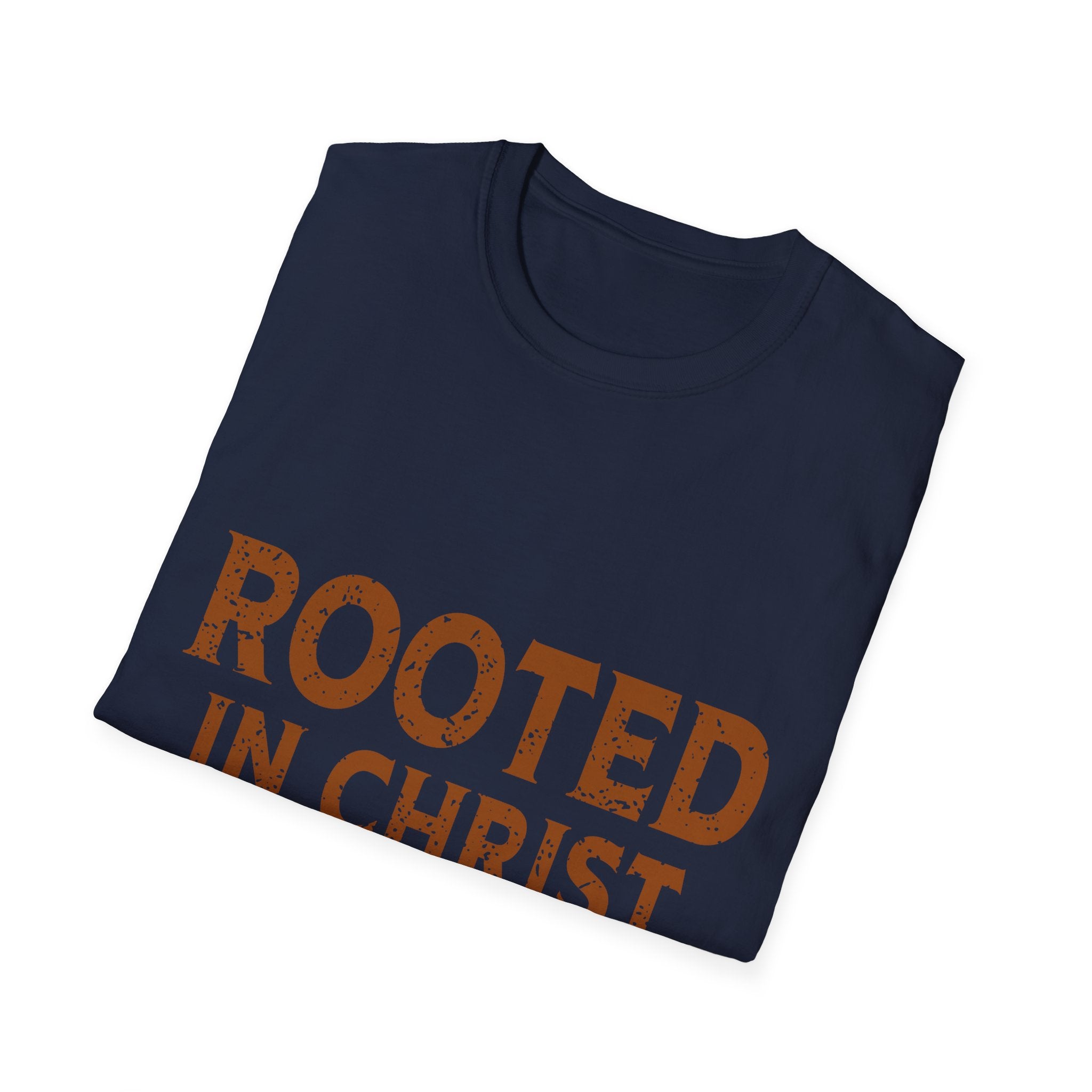 Rooted in Christ T-Shirt — Colossians 2:7 Christian Tee
