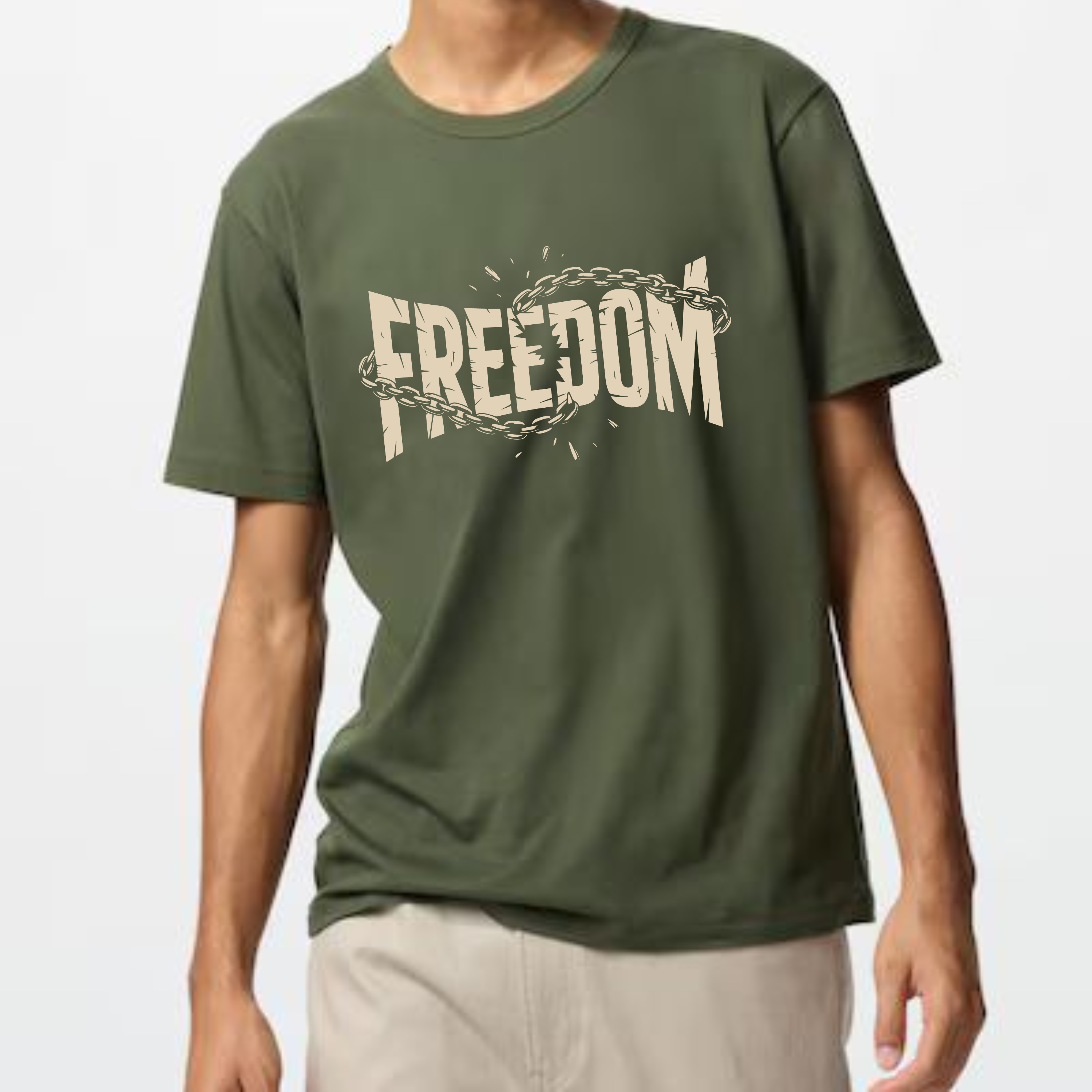 Freedom – Faith + Strength Broken-Chain T-Shirt
