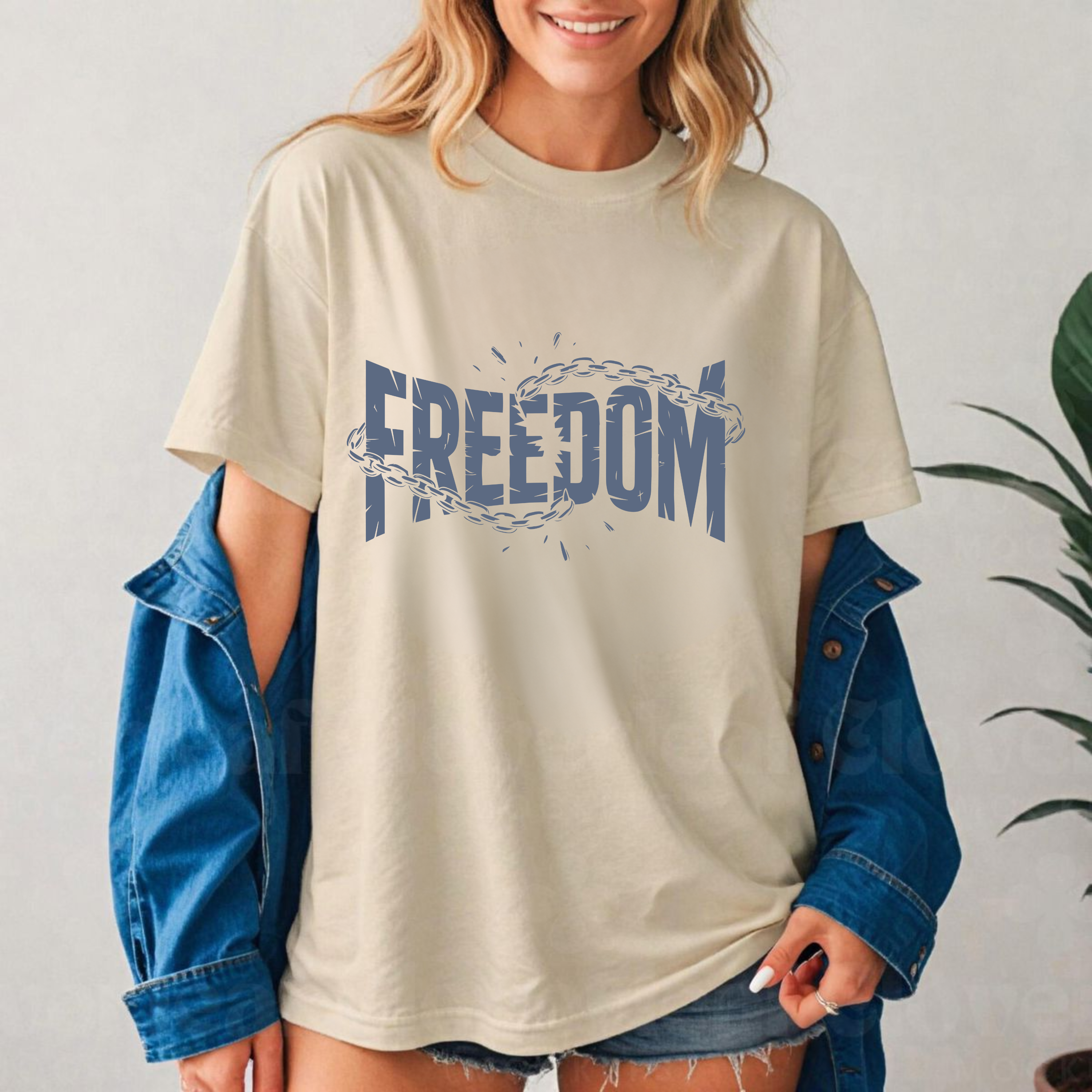 Freedom – Faith + Strength Broken-Chain T-Shirt