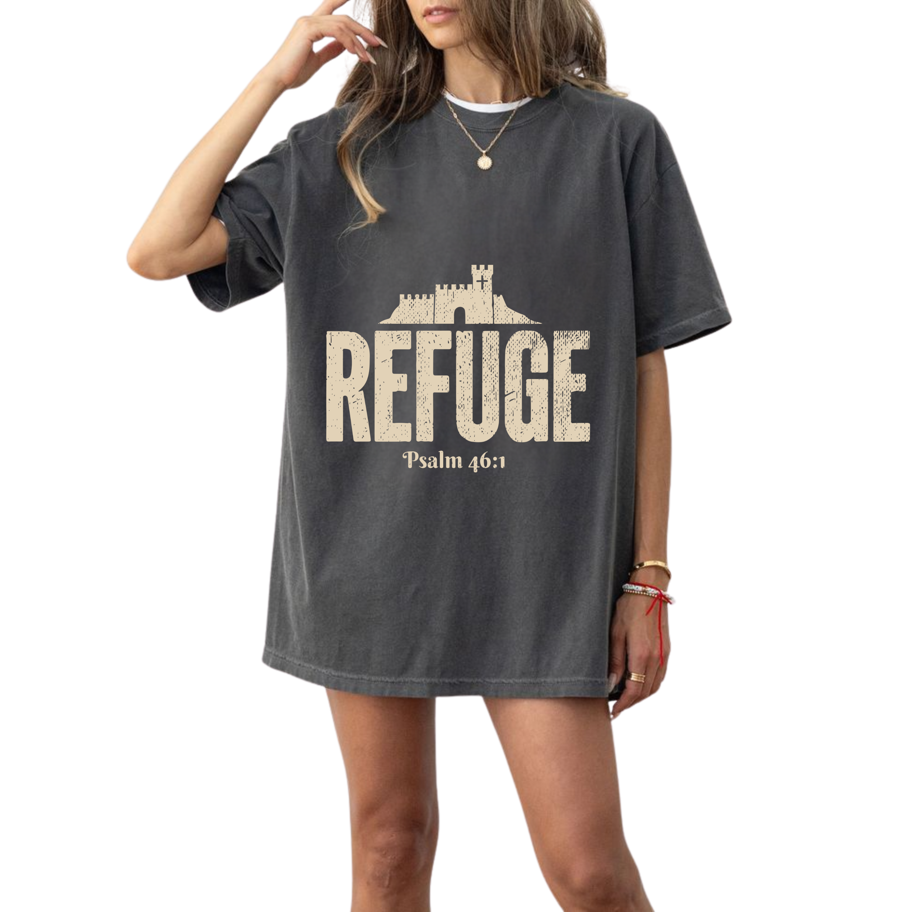 Refuge – Psalm 46:1 Faith + Strength Castle Tee