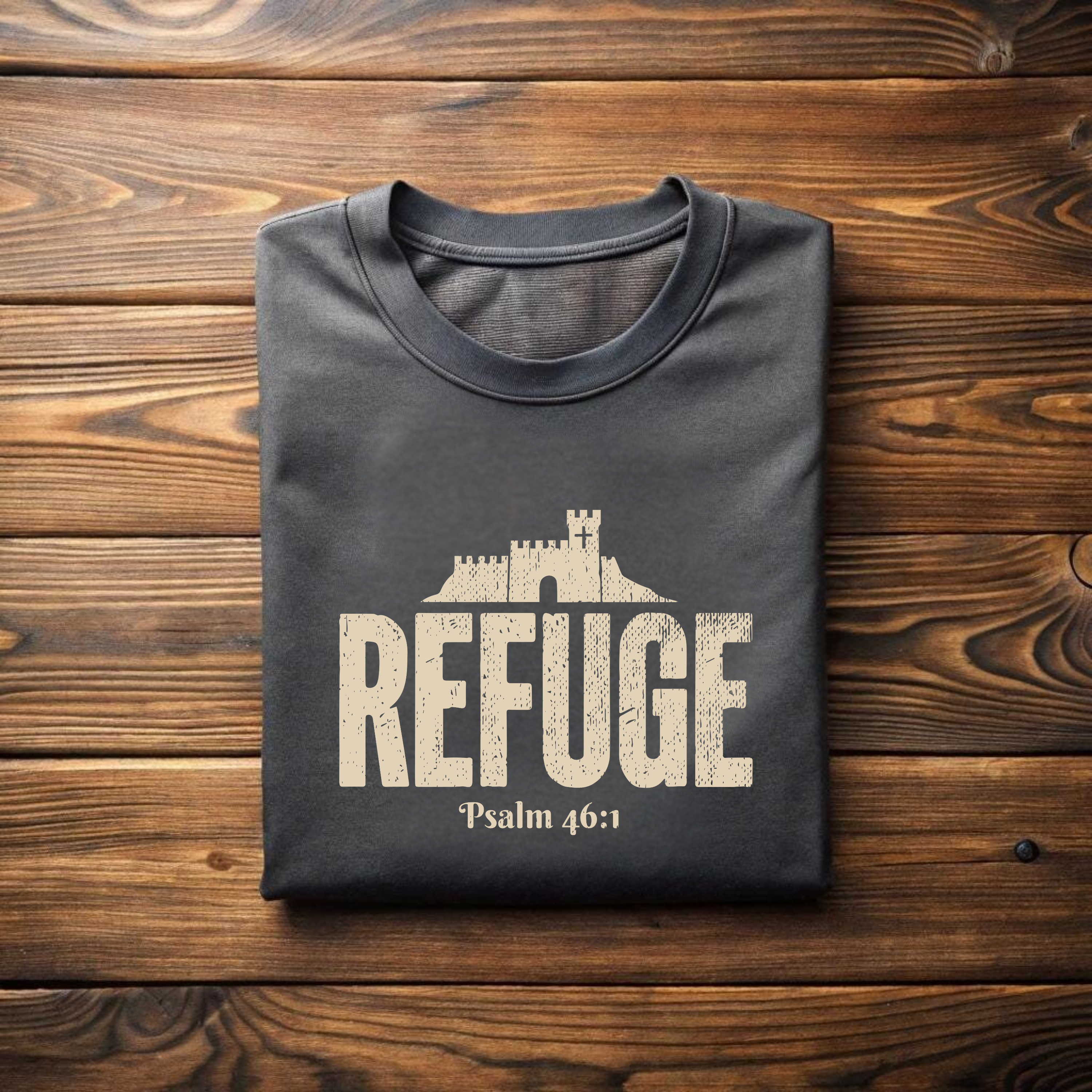 Refuge – Psalm 46:1 Faith + Strength Castle Tee