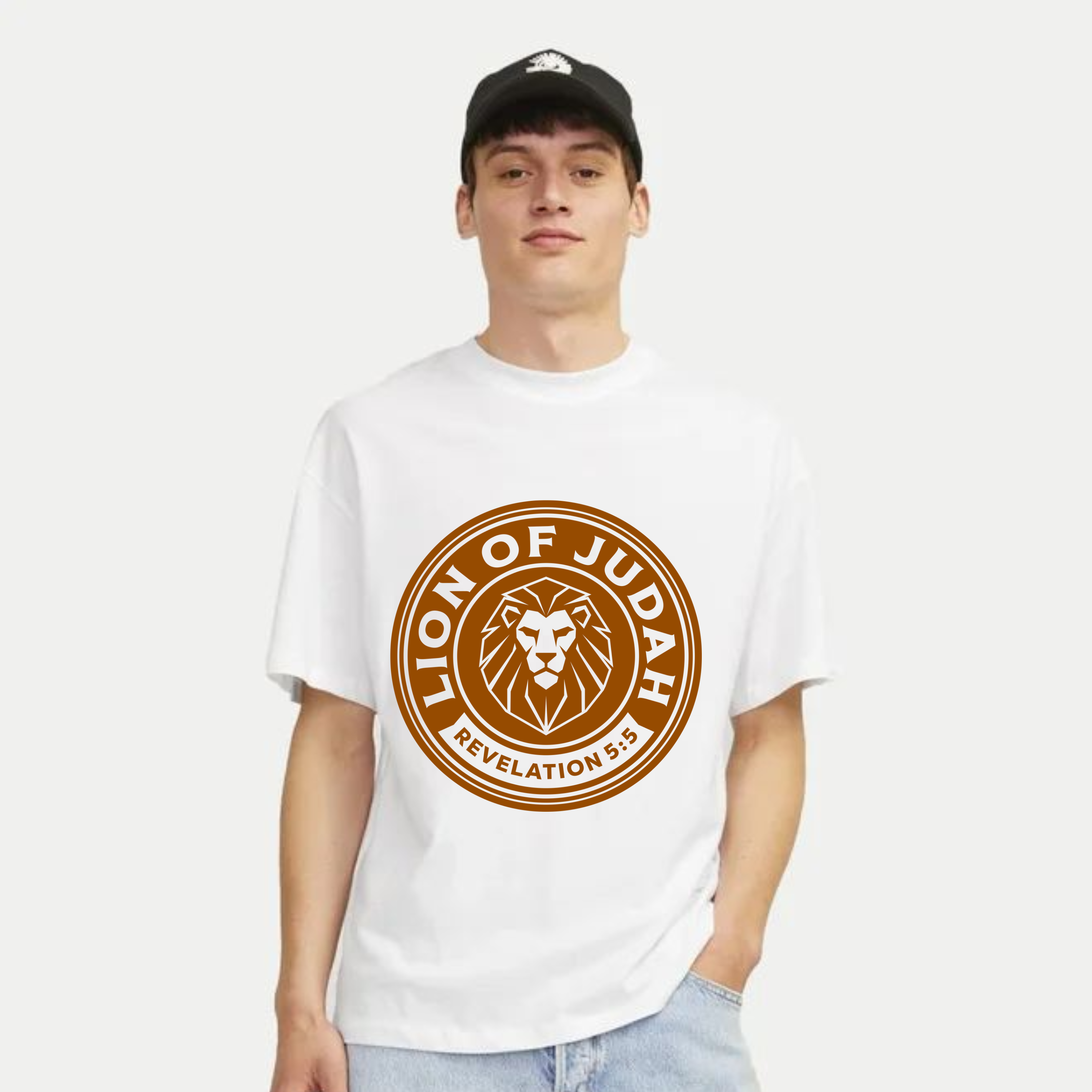 Lion of Judah T-Shirt — Christian Graphic Tee with Revelation 5:5 Badge