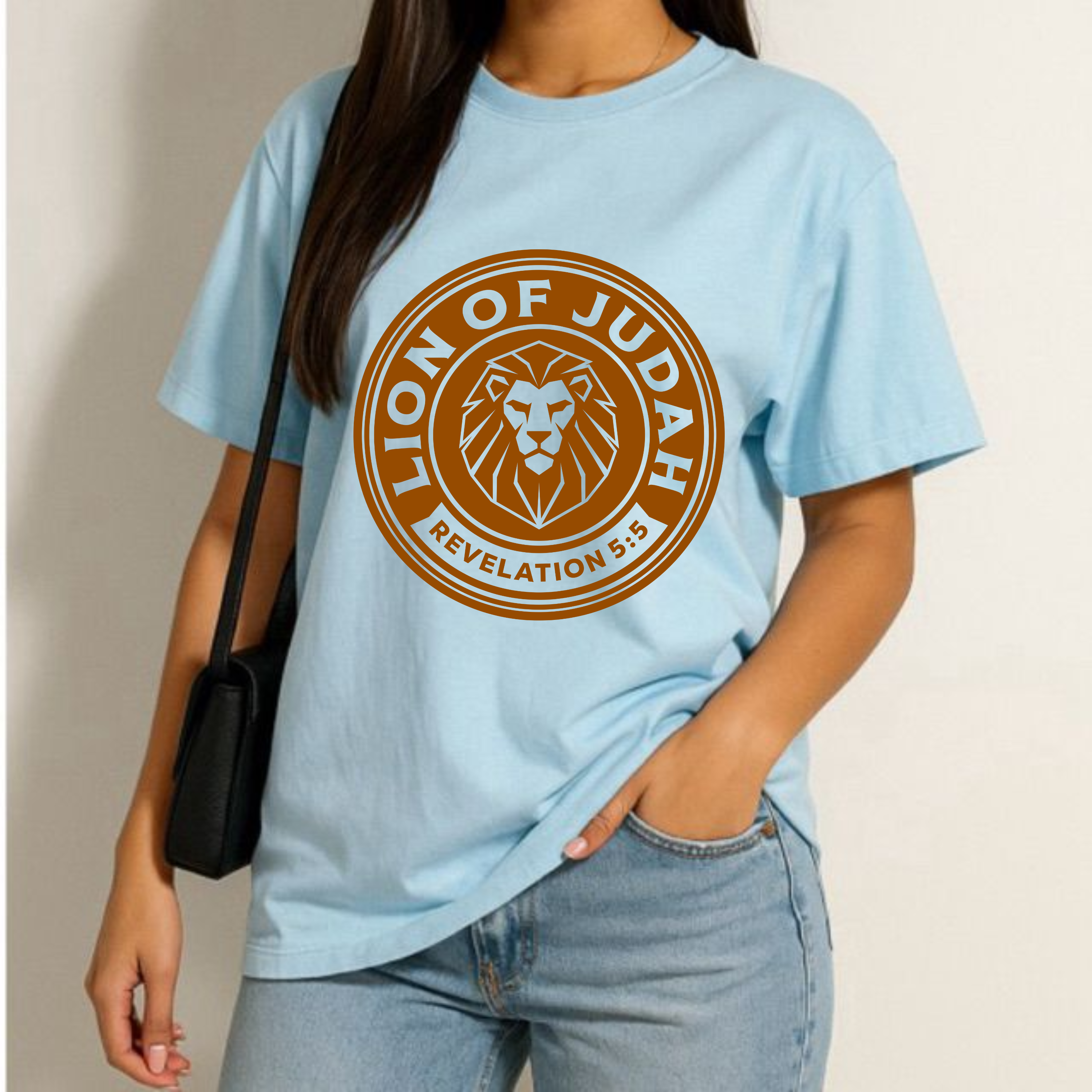 Lion of Judah T-Shirt — Christian Graphic Tee with Revelation 5:5 Badge