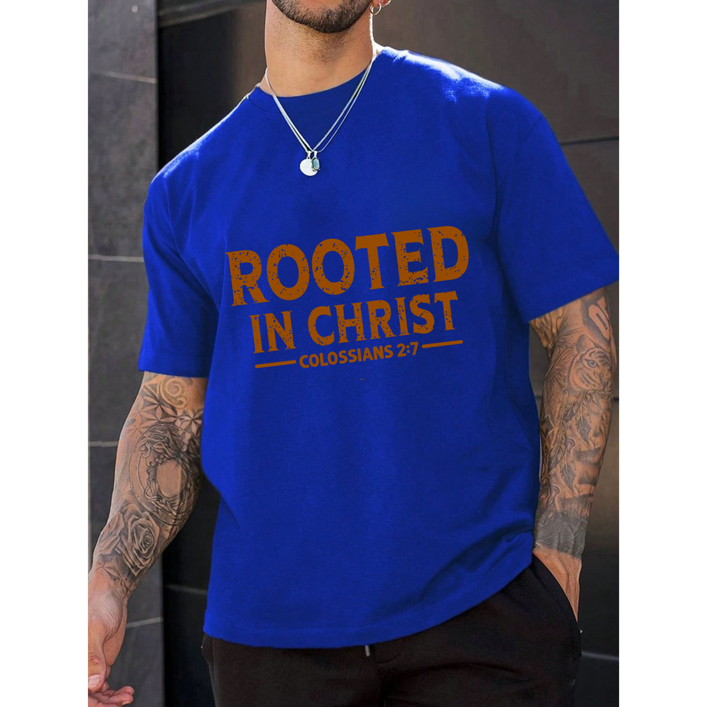 Rooted in Christ T-Shirt — Colossians 2:7 Christian Tee