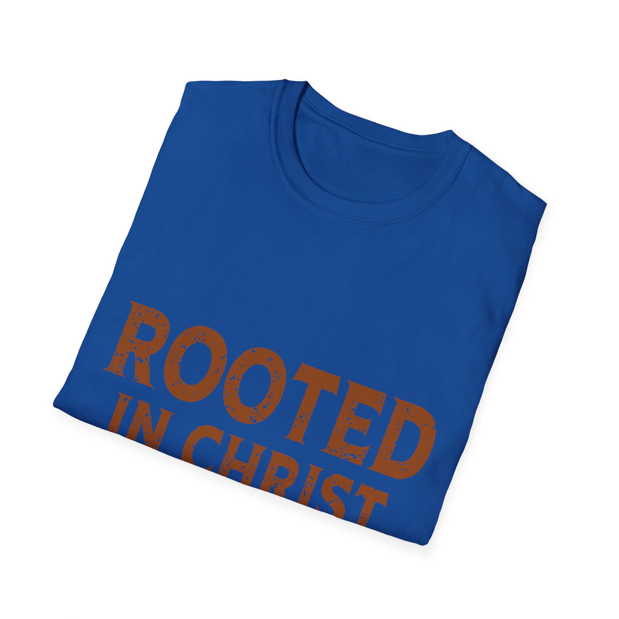 Rooted in Christ T-Shirt — Colossians 2:7 Christian Tee